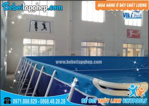 Bể Bơi Lắp Ghép Khung Kim Loại 9,6m x 20,1m 3 bể bơi bạt lắp ghép