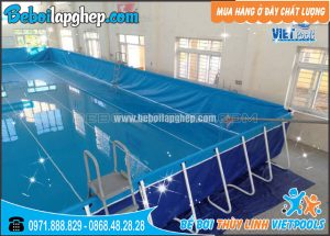 Bể Bơi Lắp Ghép Khung Kim Loại 9,6m x 20,1m 4 bể bơi bạt lắp ghép tại Phú Xuyên
