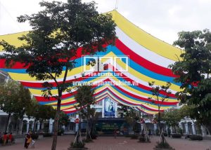 Dù Che Sân Trường Chữ Nhật 2 Mái 2 Dù che sân trường chữ nhật 2 mái