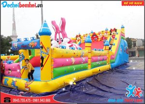 lâu đài hơi thỏ hồng tinh nghịch