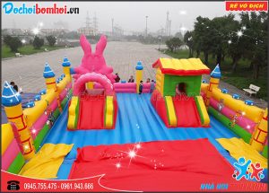 lâu đài hơi thỏ hồng tinh nghịch