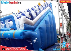 Nhà Hơi Trượt Nước Cá Voi Xanh 6,2m x 8m 2 nhà hơi trượt nước cá voi xanh