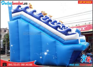 Nhà Hơi Trượt Nước Cá Voi Xanh 6,2m x 8m 3 nhà hơi trượt nước cá voi xanh