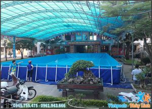 Bể Bơi Lắp Ghép Dạy Bơi Trường Học 5,1m x 18,6m 2 bể bơi dạy bơi cho trẻ em