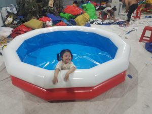 bể phao 2 tầng bơm hơi