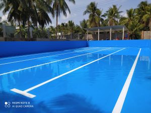 bể bơi âm dán bạt PVC