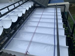 Mái Xếp Bạt Lượn Sóng 5 mái xếp bạt che nắng mưa