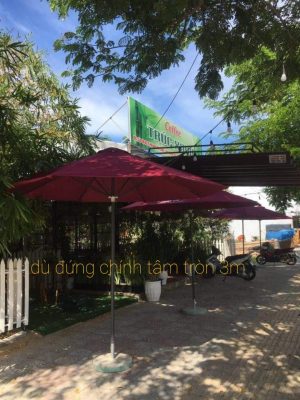 Ô Dù Đứng Chính Tâm Tròn 1 Tầng 2 ô dù đứng chính tâm tròn đỏ đô 3m